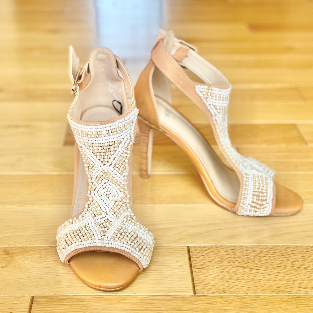 H&M Beaded Heeled Sandals